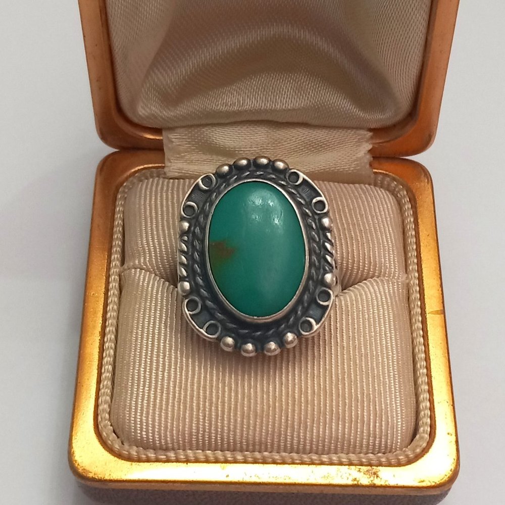 Vintage Sterling Silver Maisel's Indian Trading Post Turquoise Ring